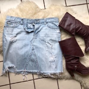 Abercrombie and Fitch Distressed Jean Skirt